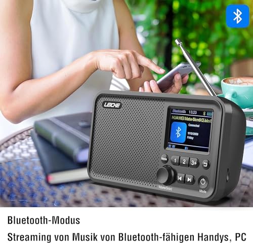 LEICKE tragbares DAB+ Radio mit Bluetooth 5.0 - 4