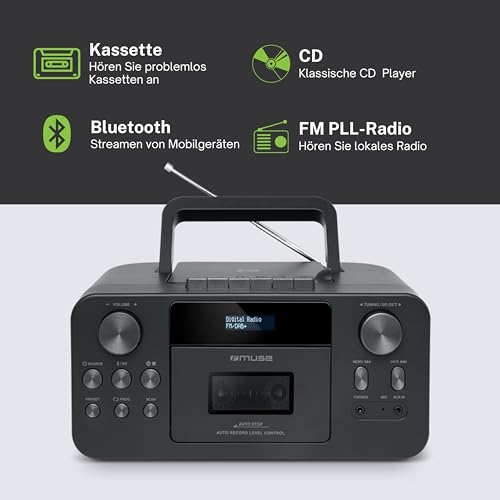 MUSE Tragbares DAB+ Radio mit Bluetooth und CD-Player - 3
