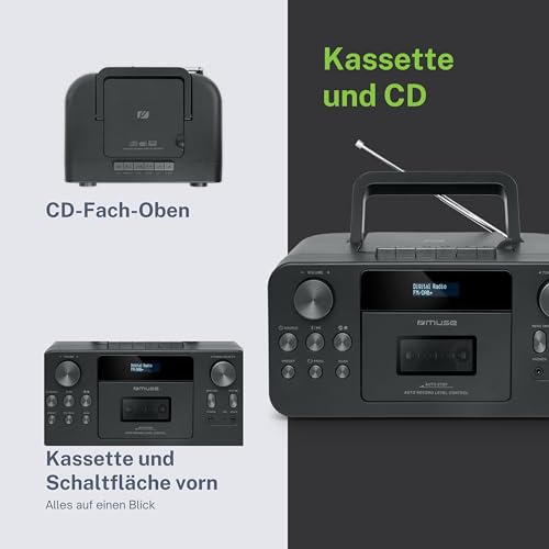 MUSE Tragbares DAB+ Radio mit Bluetooth und CD-Player - 4